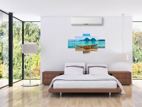 Obraz houpací sítě na pláži 3 (125x70 cm)