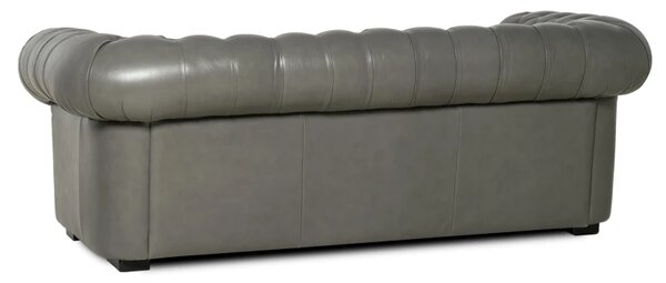 Celokožená sedací souprava Chesterfield 3+2+1, šedá (Rimini )