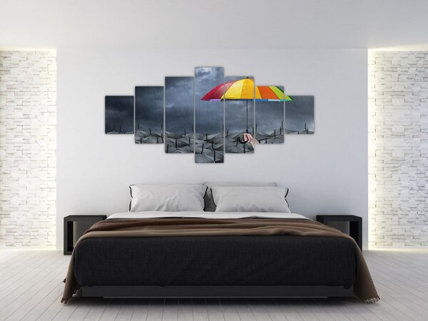 Obraz - Deštníky (210x100 cm)