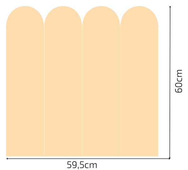 PIPPER. Textilní samolepící tapeta - Oblouk - Žlutá barva Barva: Bledá, Velikost: 80cm