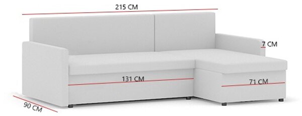 Rozkládací rohová sedací souprava MILTON model 2 Šedá/černá