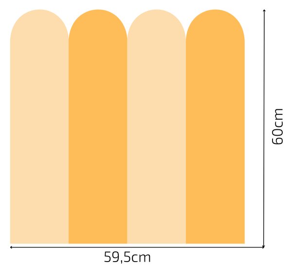 PIPPER. Textilní samolepící tapeta - Oblouk - Žlutá barva Barva: Bledá, Velikost: 80cm