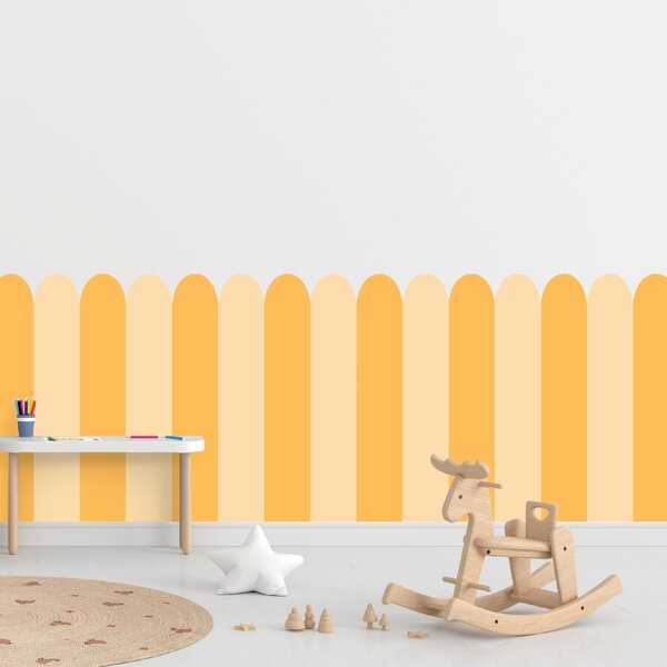 PIPPER. Textilní samolepící tapeta - Oblouk - Žlutá barva Barva: Bledá, Velikost: 80cm