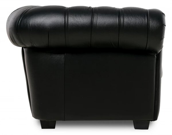 Kožená pohovka CHESTERFIELD - 2P, šedá (Rimini)