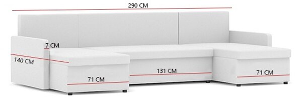 Rozkládací rohová sedací souprava MILTON III model 2 Černá/šedá