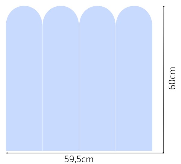 PIPPER. Textilní samolepící tapeta - Oblouk -Modrá barva Barva: Bledá, Velikost: 80cm