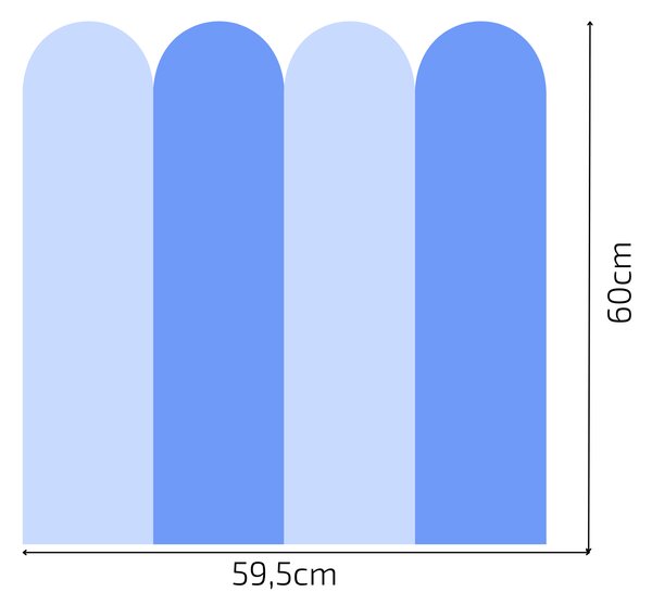 PIPPER. Textilní samolepící tapeta - Oblouk -Modrá barva Barva: Bledá, Velikost: 80cm