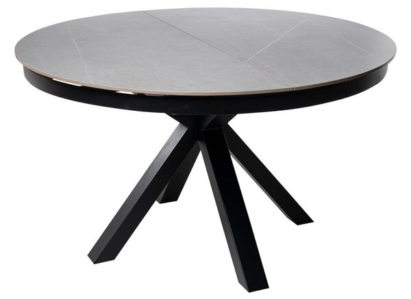 Šedý rozkládací jídelní stůl Somcasa Zuri 130/180 x 130 cm