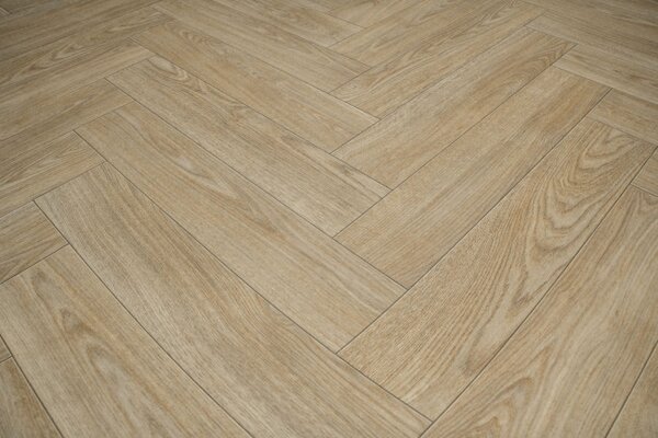 PVC podlaha Hightex Leyton 609M rybí kost, béžová hnědá