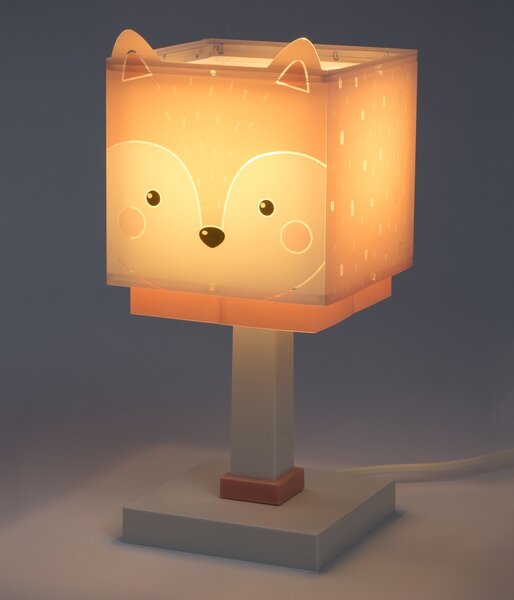 Dalber 64581 LITTLE FOX - Dětská stolní lampička s motivem lištičky + Dárek LED žárovka (Stolní lampička pro děti s liškou)