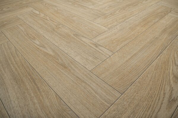 PVC podlaha Hightex Leyton 609M rybí kost, béžová hnědá