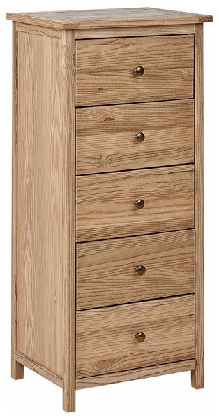 Komoda s 5 zásuvkami SALTON Sassafrasové dřevo Hnědá