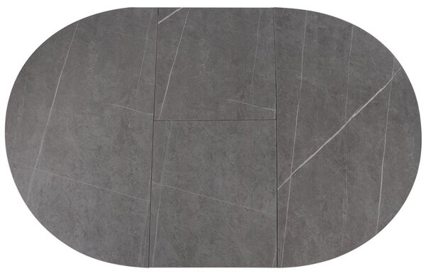Šedý rozkládací jídelní stůl Somcasa Zuri 130/180 x 130 cm