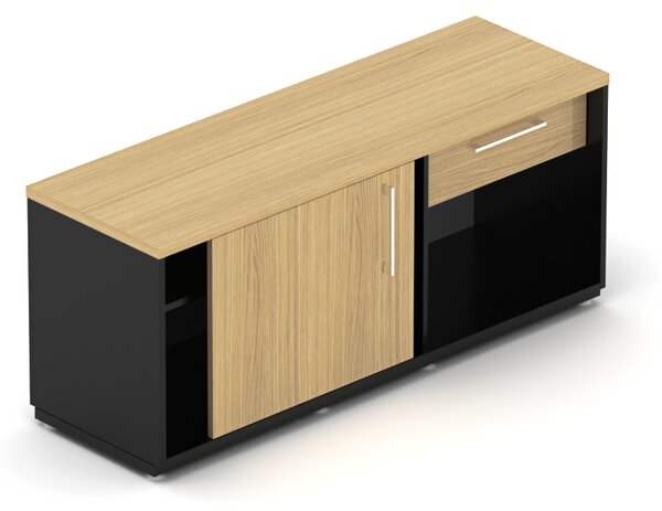 Komoda kancelářská EPIC, policová s 1 zás. a dvířky, délka 140cm, 45cm hloubka, P (Kancelářská komoda EPIC, 45cm hloubka, délka 140cm, P,policová s 1 zás. a dvířky)