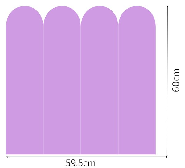 PIPPER. Textilní samolepící tapeta - Oblouk - Fialová barva Barva: Bledá, Velikost: 60cm