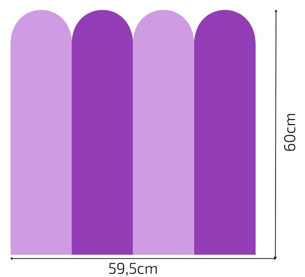 PIPPER. Textilní samolepící tapeta - Oblouk - Fialová barva Barva: Bledá, Velikost: 60cm