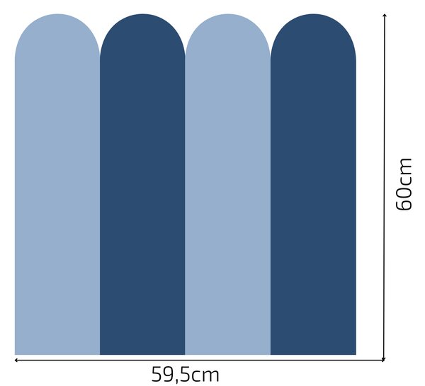 PIPPER. Textilní samolepící tapeta - Oblouk - Tmavě modrá barva Barva: Bledá, Velikost: 60cm
