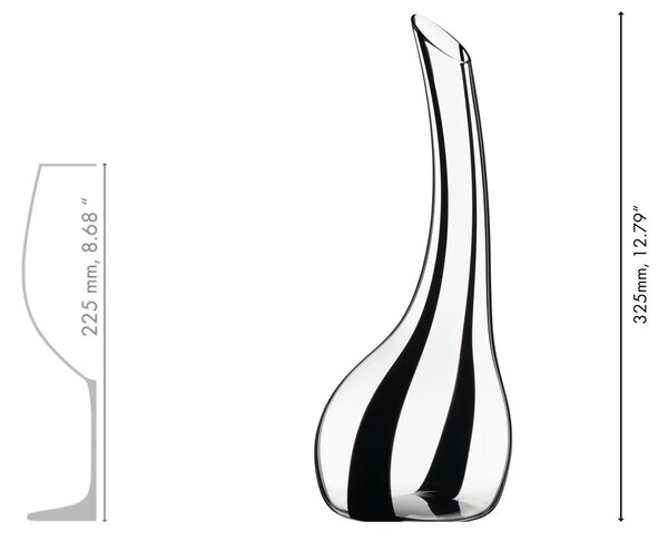 RIEDEL Cornetto Onyx dekantér na víno 750 ml ručně foukaný křišťál černý 1977/13ON