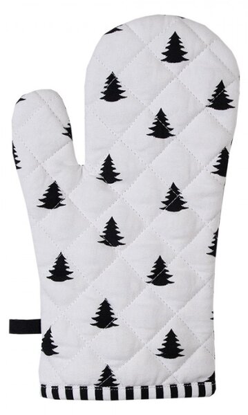 Bavlněná chňapka se stromečky Black & White X-Mas – 18x30 cm