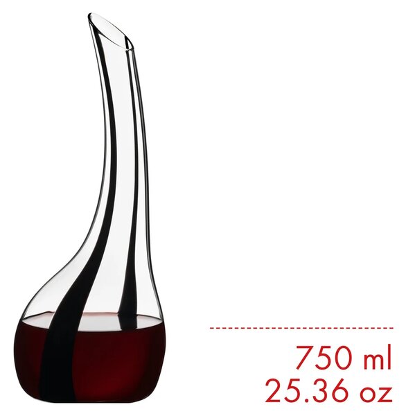 RIEDEL Cornetto Onyx dekantér na víno 750 ml ručně foukaný křišťál černý 1977/13ON