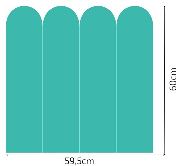 PIPPER. Textilní samolepící tapeta - Oblouk - Tyrkysová barva Barva: Bledá, Velikost: 100cm