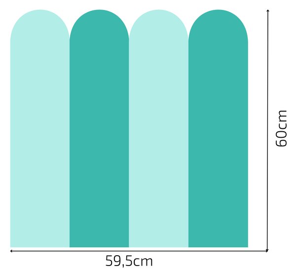 PIPPER. Textilní samolepící tapeta - Oblouk - Tyrkysová barva Barva: Bledá, Velikost: 100cm