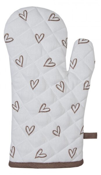 Bílá bavlněná dětská chňapka se vzorem králíčků Bunnies in Love – 12x21 cm