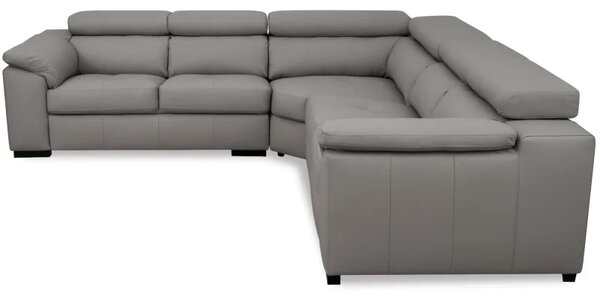 Kožená rohová sedací souprava LOREN II XL, bílá (madras - 122 white)