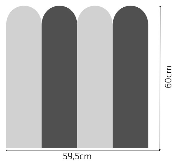 PIPPER. Textilní samolepící tapeta - Oblouk - Šedá barva Barva: Kombinace, Velikost: 80cm