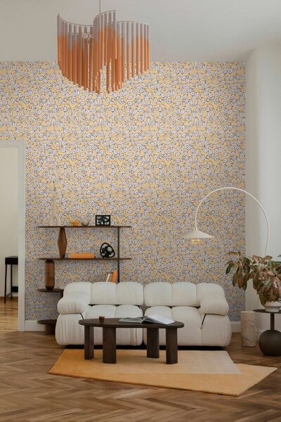 A.S. Création | Vliesová tapeta na zeď Nordic Feeling 79148-3 | 0,53 x 10,05 m | žlutá, šedá