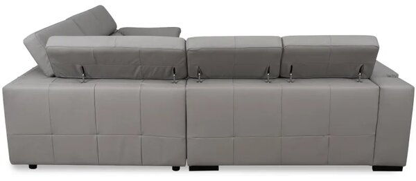 Kožená rohová sedací souprava LOREN II XL, šedá (madras - 128 grey)