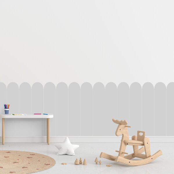 PIPPER. Textilní samolepící tapeta - Oblouk - Šedá barva Barva: Kombinace, Velikost: 80cm