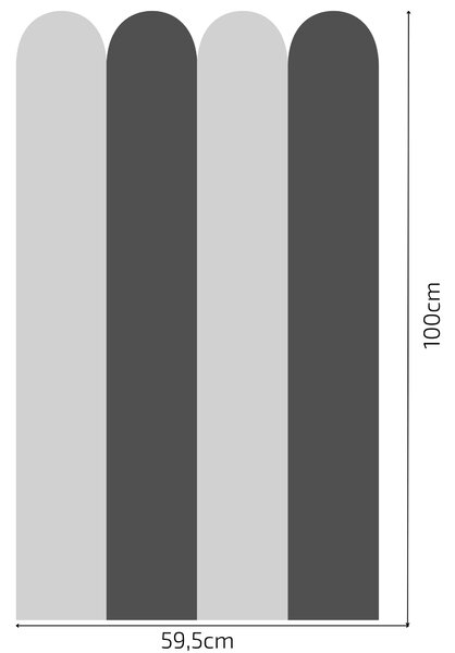 PIPPER. Textilní samolepící tapeta - Oblouk - Šedá barva Barva: Kombinace, Velikost: 80cm