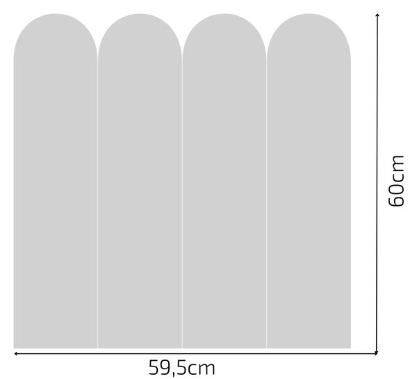 PIPPER. Textilní samolepící tapeta - Oblouk - Šedá barva Barva: Kombinace, Velikost: 80cm