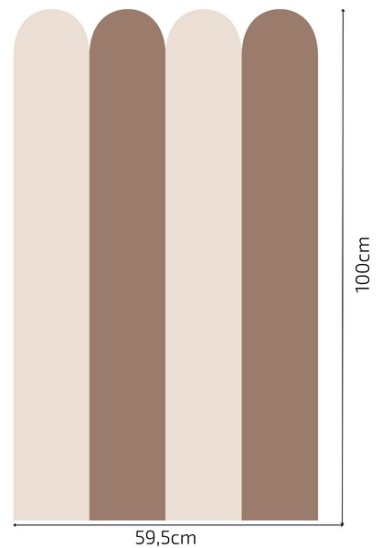 PIPPER. Textilní samolepící tapeta - Oblouk - Hnědá barva Barva: Tmavá, Velikost: 100cm