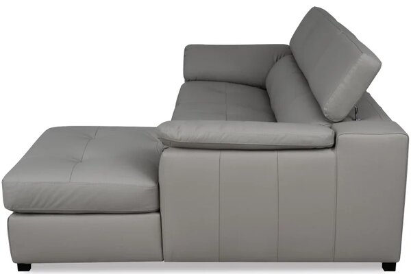 Kožená rohová sedací souprava LOREN II, pravá, šedá (madras - 128 grey)