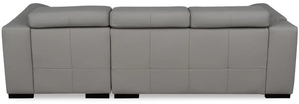 Kožená rohová sedací souprava LOREN II, pravá, šedá (madras - 128 grey)