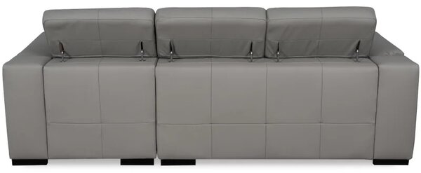 Kožená rohová sedací souprava LOREN II, pravá, šedá (madras - 128 grey)