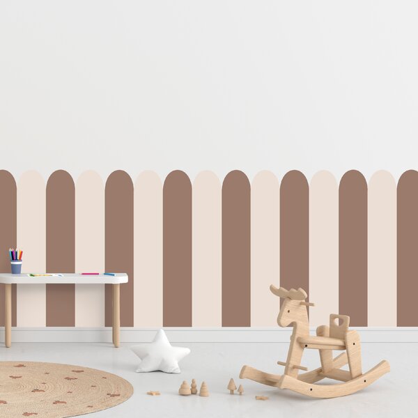 PIPPER. Textilní samolepící tapeta - Oblouk - Hnědá barva Barva: Tmavá, Velikost: 100cm