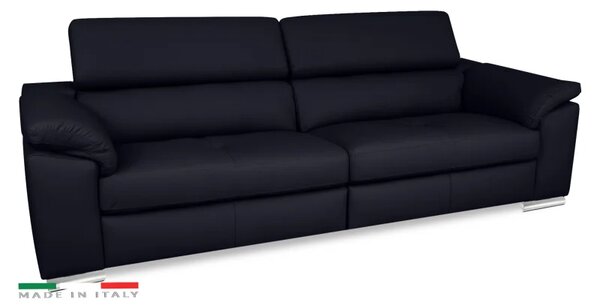 Moderní kožená pohovka LOREN II (4P), tm. modrá (madras - 106 dark blue)