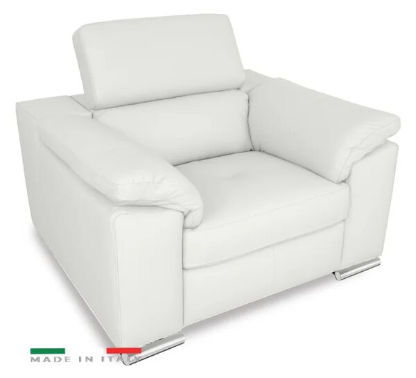 Moderní kožené křeslo LOREN II, bílá (madras - 122 white)