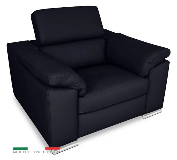 Moderní kožené křeslo LOREN II, tm. modrá (madras - 106 dark blue)