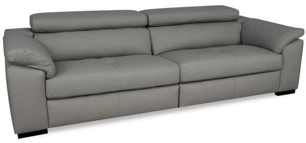 Moderní kožená pohovka LOREN II (4P), šedá (madras - 128 grey)