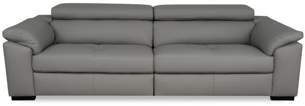 Moderní kožená pohovka LOREN II (4P), šedá (madras - 128 grey)
