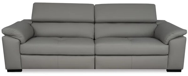 Moderní kožená pohovka LOREN II (4P), šedá (madras - 128 grey)
