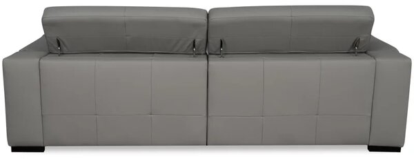 Moderní kožená pohovka LOREN II (4P), šedá (madras - 128 grey)