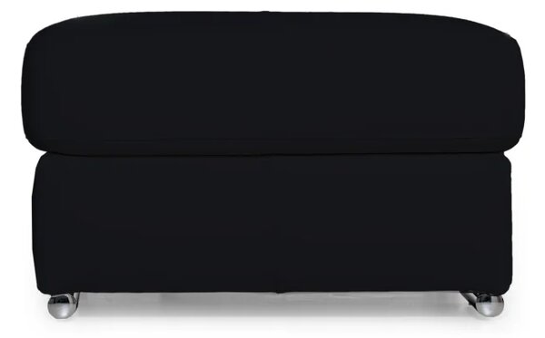 Kožený taburet LOREN II, tm. modrá (madras - 106 dark blue)