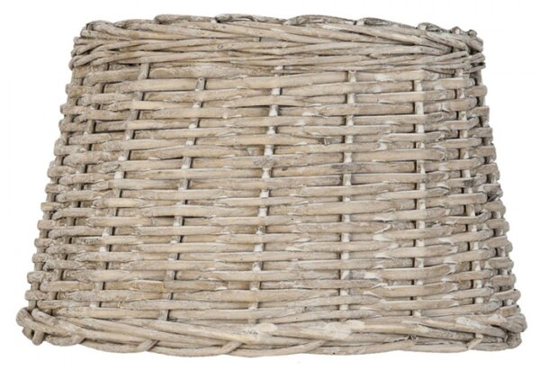 Hnědé ratanové stínidlo kulaté Joep – 30x19 cm