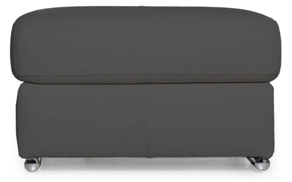 Kožený taburet LOREN II, šedá (madras - 128 grey)