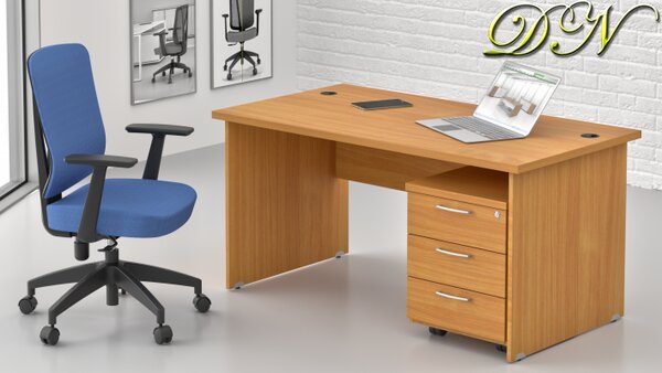 NABYTEK-DESIGNOVY.CZ - Pracovní místo KOMFORT – stůl 140 cm + kontejner, buk – ZE 1.2 11